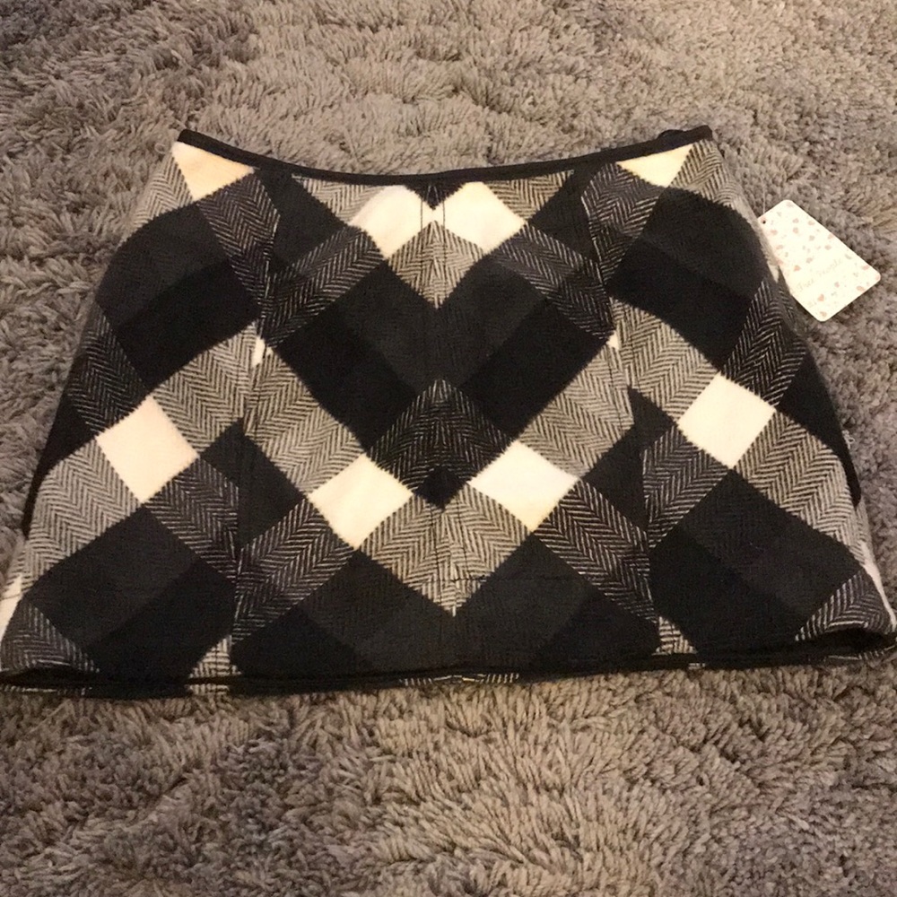 NWT Free People B&W Plaid Checkered Mini Skirt